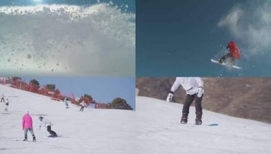 【合集】在滑雪场学习滑雪实拍高清在线视频素材下载