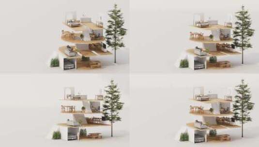 别墅概念设计未来的别墅高清在线视频素材下载