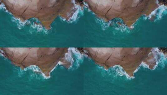 海浪冲击礁石蓝色的大海高清在线视频素材下载