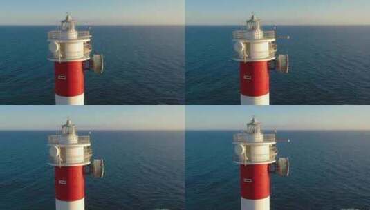 海岸线灯塔航拍高清在线视频素材下载