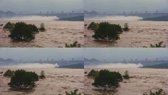 三峡大坝泄洪场景实拍视频高清在线视频素材下载