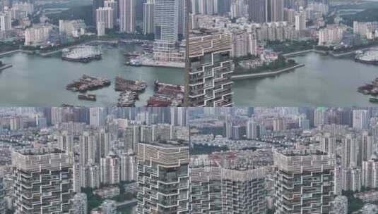 深圳南山海上世界航拍高清在线视频素材下载