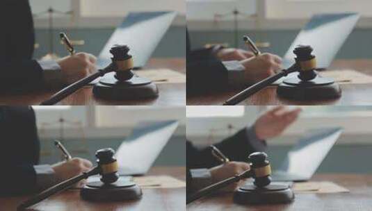 律师法官法槌公平与正义高清在线视频素材下载
