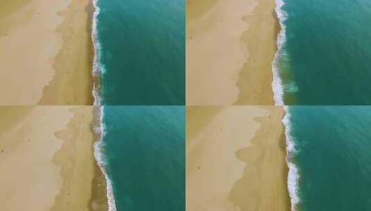美丽的白色海滩浪花海浪航拍高清在线视频素材下载