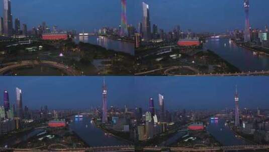 中国广东省广州市市区广州塔CBD中轴线高清在线视频素材下载