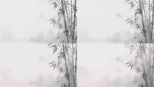 中国风水墨竹子动画高清在线视频素材下载