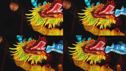 中国秦淮灯会，南京老门东的龙年龙灯笼高清在线视频素材下载