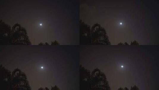 夜晚月亮升起延时高清在线视频素材下载