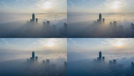 海天中心平流雾高清在线视频素材下载