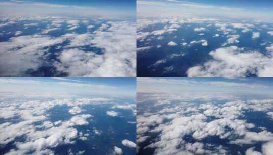 蓝天 白云 飞机 天空 延时 飞机窗 航班高清在线视频素材下载