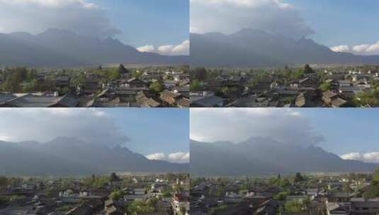 云南丽江白沙古镇古建筑航拍高清在线视频素材下载