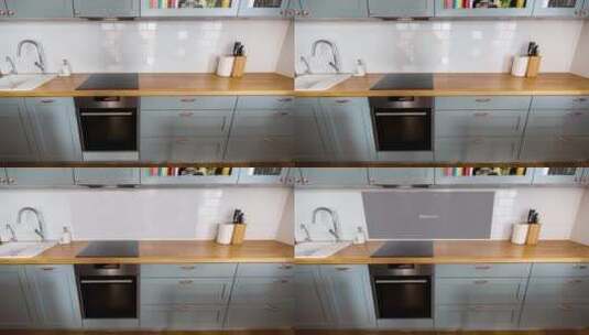带虚拟显示屏的智能厨房高清在线视频素材下载