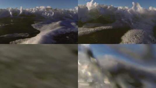海浪翻滚的特写镜头高清在线视频素材下载