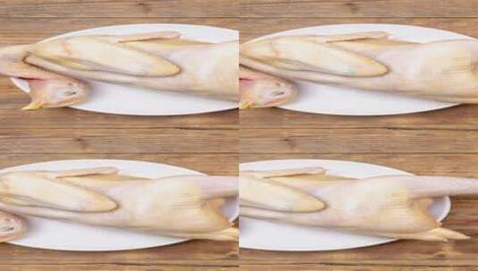生鲜三黄鸡食材4k竖版视频滑轨平移高清在线视频素材下载