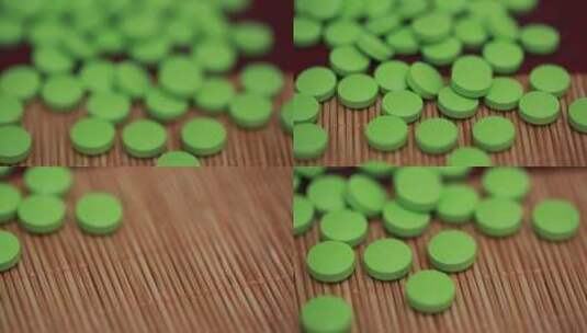 【镜头合集】绿色药品维生素药片高清在线视频素材下载