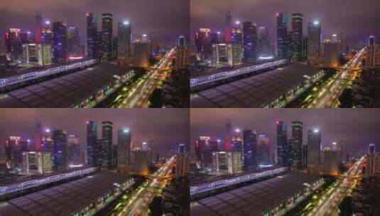 深圳会议中心和交通畅通的道路高清在线视频素材下载