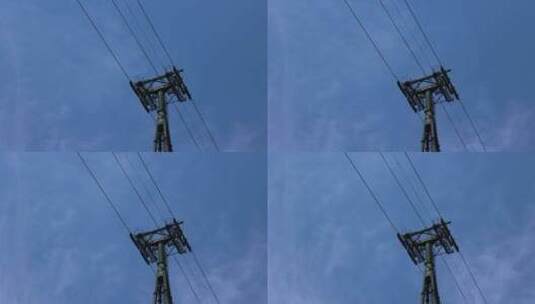 白云飘动 铁塔 延时摄影 高压电塔高清在线视频素材下载