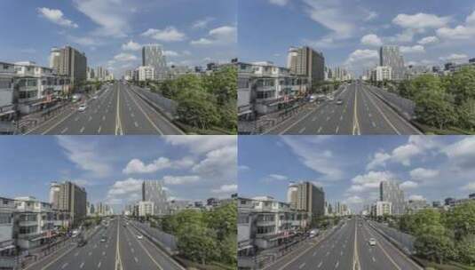 杭州天桥街边马路延时高清在线视频素材下载