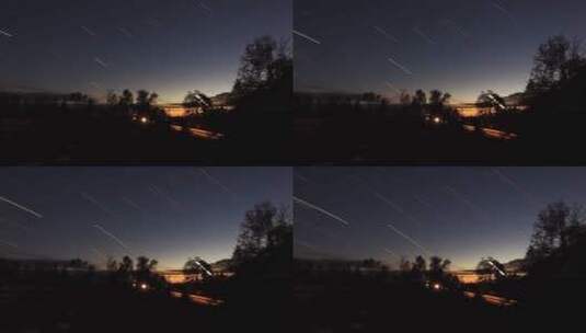 夜晚天空中的流星雨高清在线视频素材下载