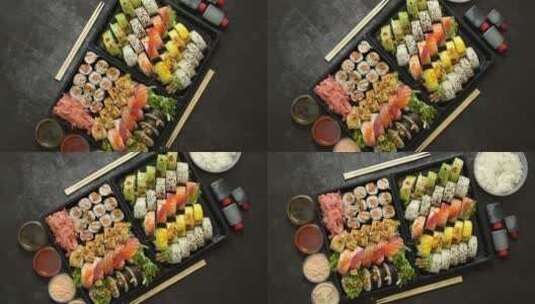 寿司拼盘高清在线视频素材下载