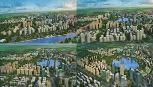 9.三维建筑漫游城市漫游城市规划城市风景高清在线视频素材下载