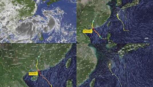 2022年双台风台卫星路径云图高清在线视频素材下载