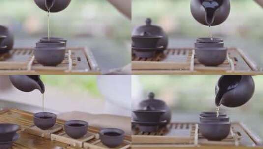 文艺倒茶 茶壶 茶水 喝茶 实拍素材高清在线视频素材下载