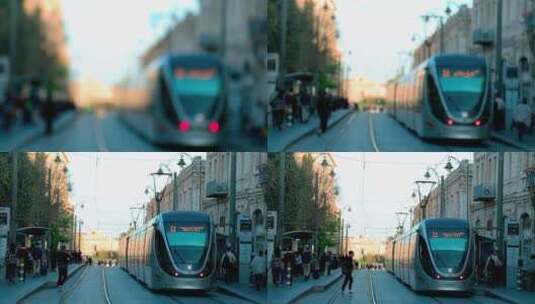 耶路撒冷轨道交通高清在线视频素材下载