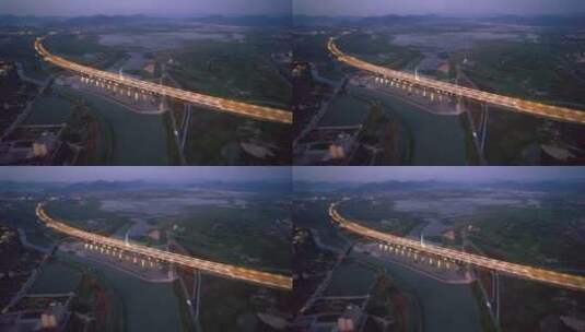 航拍诸暨高湖大桥高清在线视频素材下载