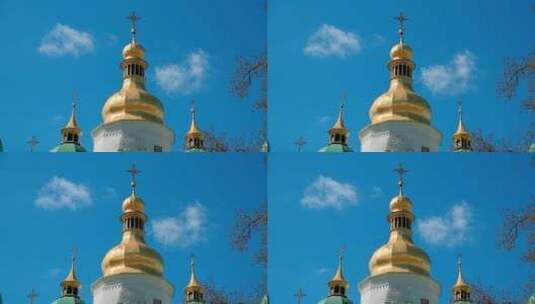 教堂的金顶高清在线视频素材下载