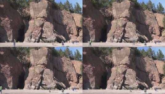 霍普韦尔岩石的悬崖高清在线视频素材下载