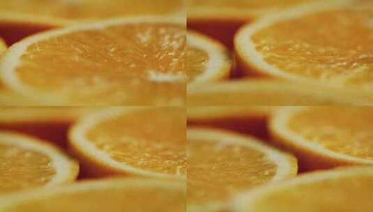 柑橘片的特写镜头高清在线视频素材下载