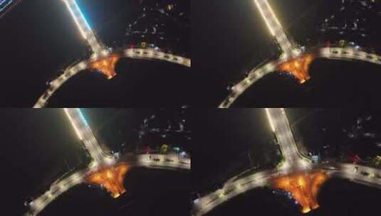 丽水紫金大桥夜景高清在线视频素材下载