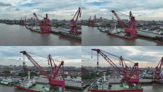 宝山码头港口高清在线视频素材下载
