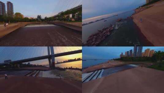 【fpv】穿越青山江滩排水渠高清在线视频素材下载