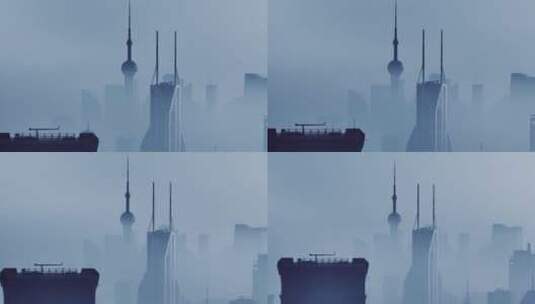 迷雾中的建筑风光高清在线视频素材下载
