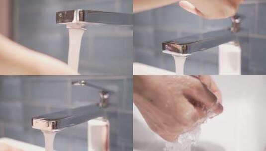 洗手 水龙头高清在线视频素材下载