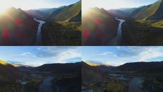 夕阳下西藏高清在线视频素材下载
