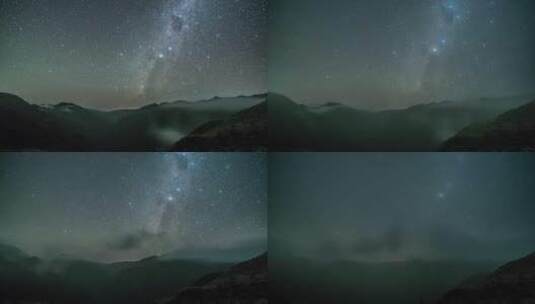 山脉里的银河高清在线视频素材下载