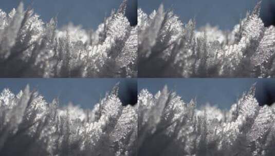 雪花形成的冰在阳光下闪闪发光高清在线视频素材下载