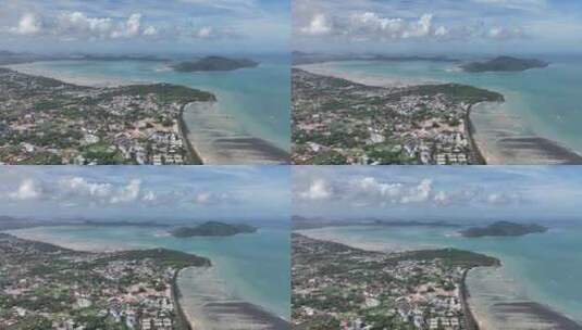 航拍泰国普吉岛拉威海滩海滨公路风光高清在线视频素材下载