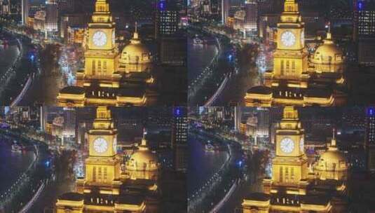 上海 外滩夜景 历史建筑高清在线视频素材下载