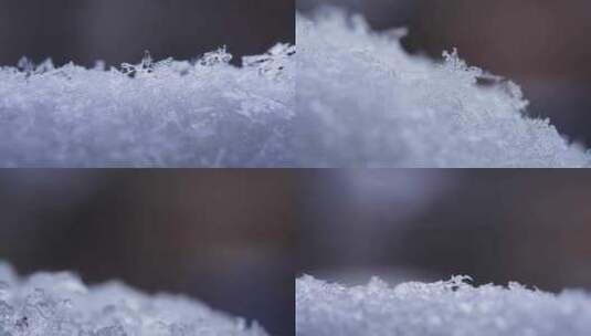 雪融化/化雪/微距特写雪花融化过程高清在线视频素材下载