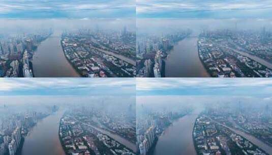 广东省广州越秀区二沙岛航拍城市风景高清在线视频素材下载