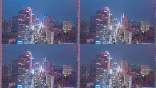 福州五四路市中心夜景延时摄影高清在线视频素材下载