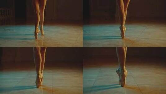 芭蕾舞演员脚尖点地的电影镜头高清在线视频素材下载