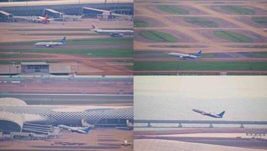 8K深圳机场起飞的厦门航空客机高清在线视频素材下载