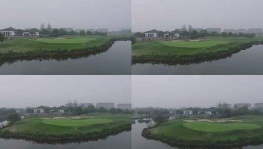 航拍高端 户外高尔夫球场高清在线视频素材下载
