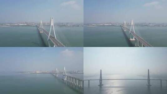 航拍广东湛江海湾大桥高清在线视频素材下载
