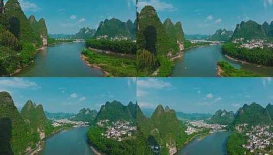 桂林山水画卷高清在线视频素材下载